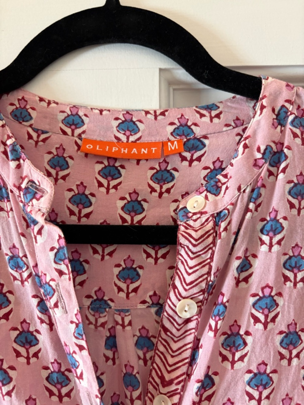 Oliphant Pink Printed Tiered Maxi Dress. Size Medium - Picture 3 of 3